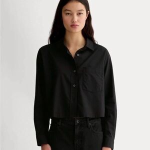 Everlane Silky Cotton Cropped Shirt XS